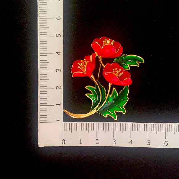 🍏50% OFF/3+...Red Poppy Flower Brooch - Picture 6 of 6